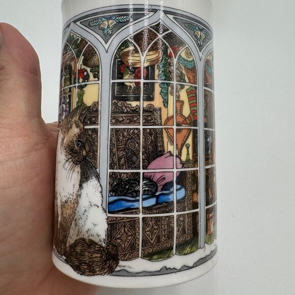 Christmas Cats Siamese Tabby Sue Scullard Mug Dunoon made in England - Picture 7 of 10